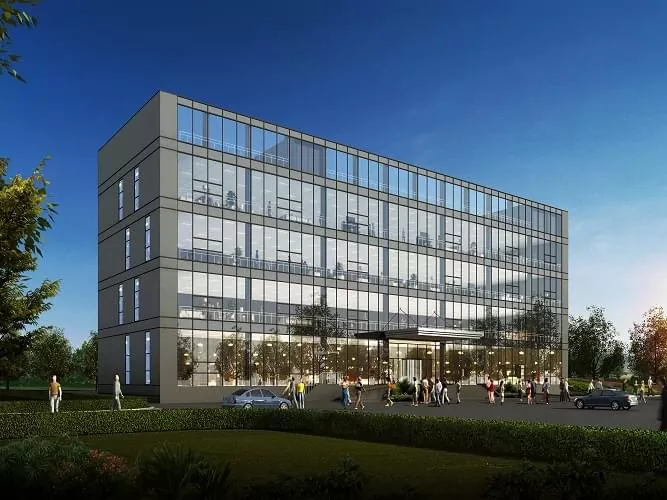 Moderní prefabrikovaná ocelářská kancelářská budova